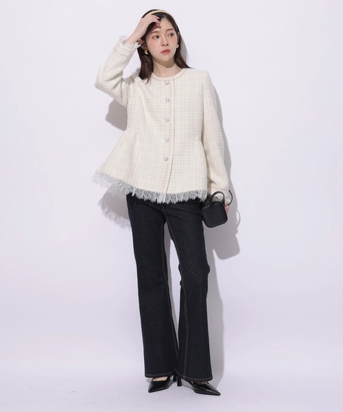 Rirandture（リランドチュール）の「ツィードペプラムジャケット（その他アウター・レディース・オフホワイト・1/2）」の10枚目の写真