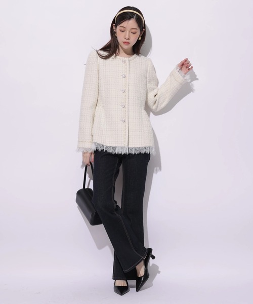 Rirandture（リランドチュール）の「ツィードペプラムジャケット（その他アウター・レディース・オフホワイト・1/2）」の11枚目の写真