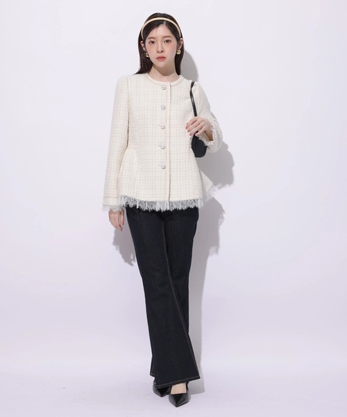 Rirandture（リランドチュール）の「ツィードペプラムジャケット（その他アウター・レディース・オフホワイト・1/2）」の13枚目の写真