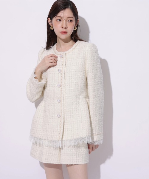 Rirandture（リランドチュール）の「ツィードペプラムジャケット（その他アウター・レディース・オフホワイト・1/2）」の17枚目の写真