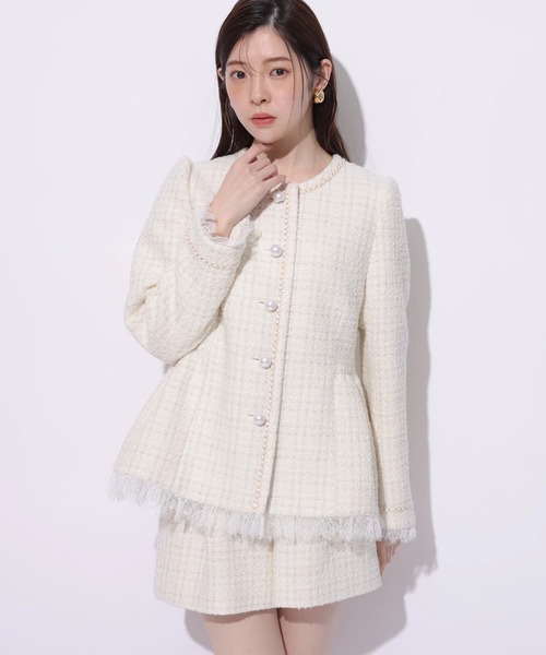 Rirandture（リランドチュール）の「ツィードペプラムジャケット（その他アウター・レディース・オフホワイト・1/2）」の20枚目の写真