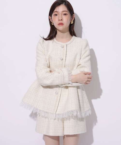 Rirandture（リランドチュール）の「ツィードペプラムジャケット（その他アウター・レディース・オフホワイト・1/2）」の21枚目の写真