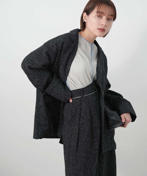 Bulue.(ブルー)の「【Bulue.】メロー配色プリーツトップス(Tシャツ/カットソー・レディース・ブラック/グレー/ベージュ/ブラウン/アイボリー・FREE)」の12枚目の写真