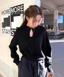 フード付き ニット」に該当するレディースのニット/セーター