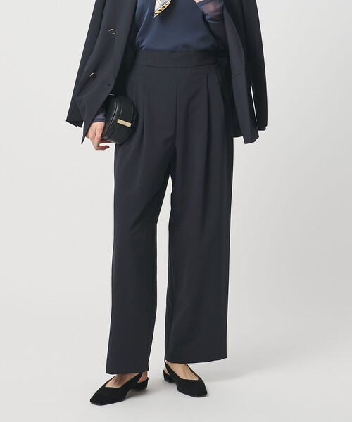 UNITED ARROWS(ユナイテッドアローズ)の「T/W ワイドパンツ ‐ウォッシャブル‐(スラックス・レディース・オフホワイト/ダークブラウン/ネイビー・38/36/34)」の3枚目の写真