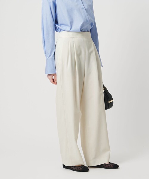 UNITED ARROWS(ユナイテッドアローズ)の「T/W ワイドパンツ ‐ウォッシャブル‐(スラックス・レディース・オフホワイト/ダークブラウン/ネイビー・38/36/34)」の1枚目の写真