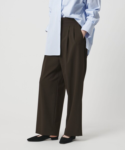 UNITED ARROWS(ユナイテッドアローズ)の「T/W ワイドパンツ ‐ウォッシャブル‐(スラックス・レディース・オフホワイト/ダークブラウン/ネイビー・38/36/34)」の6枚目の写真