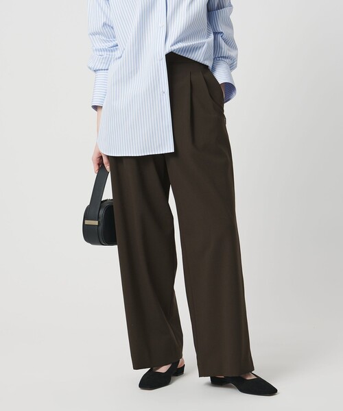 UNITED ARROWS(ユナイテッドアローズ)の「T/W ワイドパンツ ‐ウォッシャブル‐(スラックス・レディース・オフホワイト/ダークブラウン/ネイビー・38/36/34)」の7枚目の写真