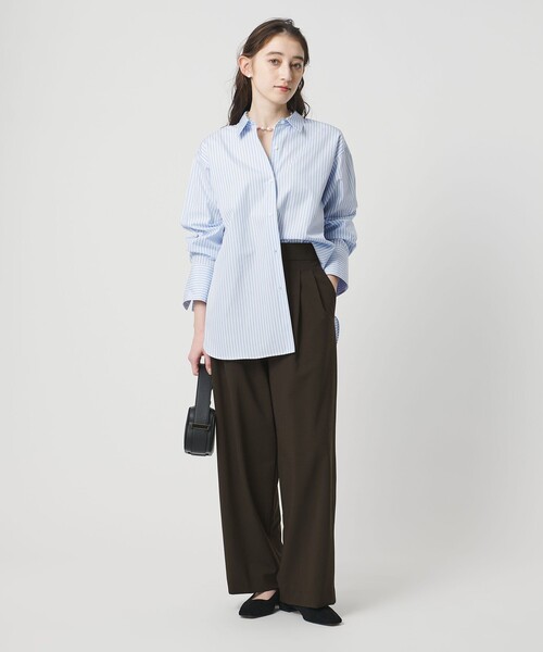 UNITED ARROWS(ユナイテッドアローズ)の「T/W ワイドパンツ ‐ウォッシャブル‐(スラックス・レディース・オフホワイト/ダークブラウン/ネイビー・38/36/34)」の8枚目の写真