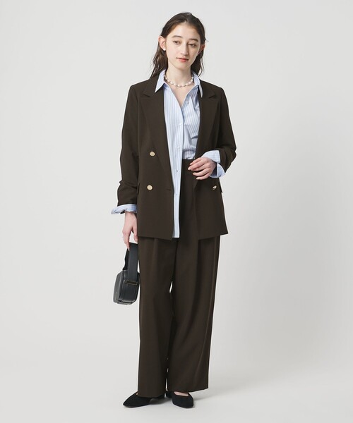 UNITED ARROWS(ユナイテッドアローズ)の「T/W ワイドパンツ ‐ウォッシャブル‐(スラックス・レディース・オフホワイト/ダークブラウン/ネイビー・38/36/34)」の9枚目の写真