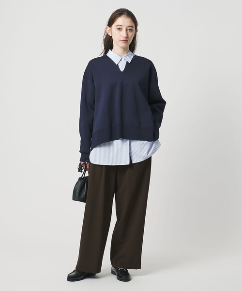UNITED ARROWS(ユナイテッドアローズ)の「T/W ワイドパンツ ‐ウォッシャブル‐(スラックス・レディース・オフホワイト/ダークブラウン/ネイビー・38/36/34)」の10枚目の写真