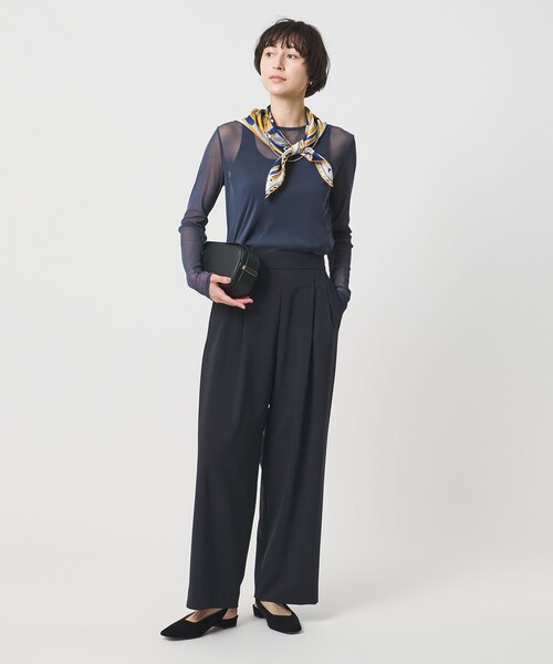 UNITED ARROWS(ユナイテッドアローズ)の「T/W ワイドパンツ ‐ウォッシャブル‐(スラックス・レディース・オフホワイト/ダークブラウン/ネイビー・38/36/34)」の13枚目の写真