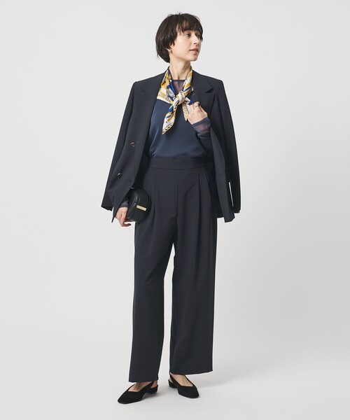 UNITED ARROWS(ユナイテッドアローズ)の「T/W ワイドパンツ ‐ウォッシャブル‐(スラックス・レディース・オフホワイト/ダークブラウン/ネイビー・38/36/34)」の14枚目の写真