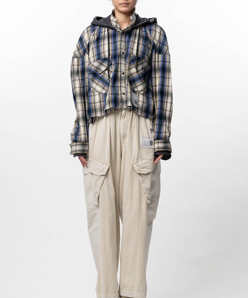 Maison MIHARA YASUHIRO(メゾンミハラヤスヒロ)の「Hoodie Combine Checkered Shirt(シャツ/ブラウス・レディース・ピンク/ブラック・36/38)」の10枚目の写真