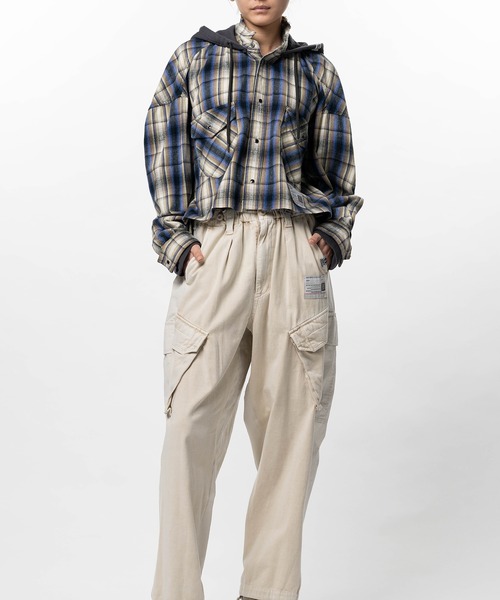 Maison MIHARA YASUHIRO(メゾンミハラヤスヒロ)の「Hoodie Combine Checkered Shirt(シャツ/ブラウス・レディース・ピンク/ブラック・36/38)」の11枚目の写真