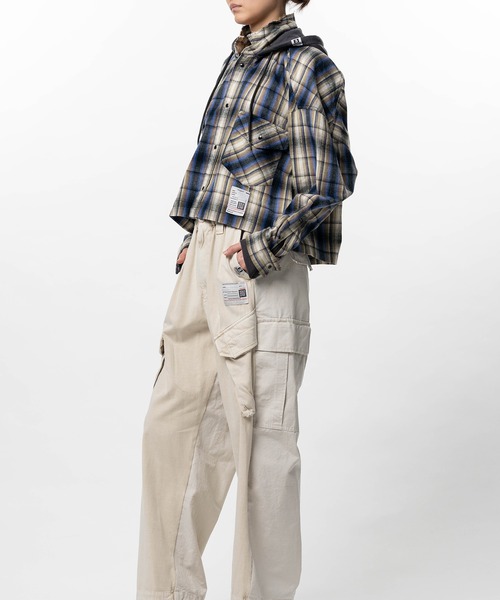 Maison MIHARA YASUHIRO(メゾンミハラヤスヒロ)の「Hoodie Combine Checkered Shirt(シャツ/ブラウス・レディース・ピンク/ブラック・36/38)」の12枚目の写真