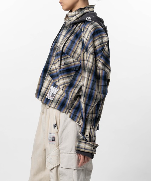 Maison MIHARA YASUHIRO(メゾンミハラヤスヒロ)の「Hoodie Combine Checkered Shirt(シャツ/ブラウス・レディース・ピンク/ブラック・36/38)」の15枚目の写真