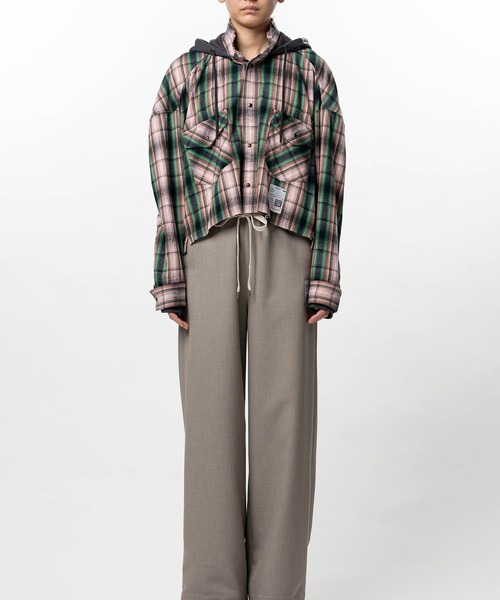 Maison MIHARA YASUHIRO(メゾンミハラヤスヒロ)の「Hoodie Combine Checkered Shirt(シャツ/ブラウス・レディース・ピンク/ブラック・36/38)」の17枚目の写真