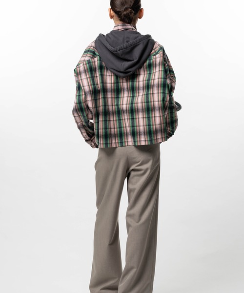 Maison MIHARA YASUHIRO(メゾンミハラヤスヒロ)の「Hoodie Combine Checkered Shirt(シャツ/ブラウス・レディース・ピンク/ブラック・36/38)」の21枚目の写真