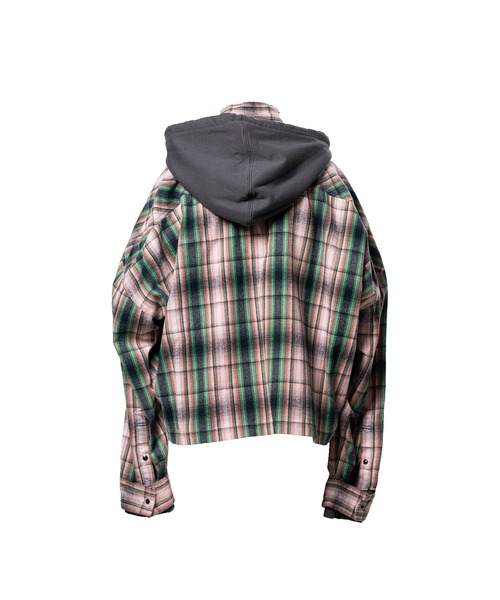 Maison MIHARA YASUHIRO(メゾンミハラヤスヒロ)の「Hoodie Combine Checkered Shirt(シャツ/ブラウス・レディース・ピンク/ブラック・36/38)」の16枚目の写真