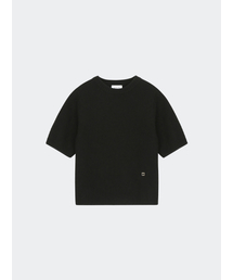 SOFY ALPACA ROUND KNIT TOP BLACK