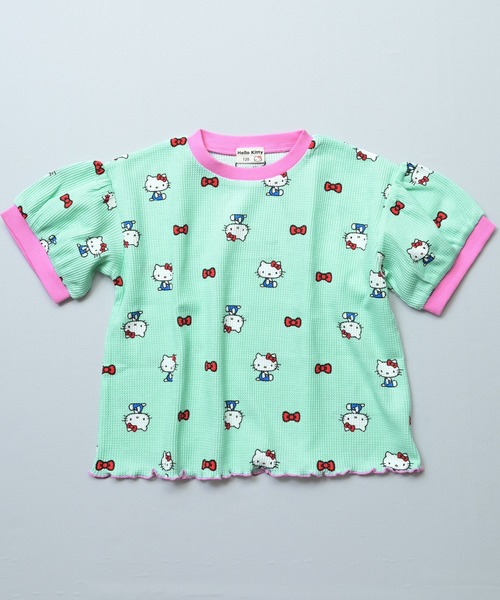 MARKEY'S(マーキーズ)の「【HELLO KITTY/ハローキティ】別注ワッフルTシャツ(Tシャツ/カットソー・キッズ・ピンク/パープル/ミント・100/130/120/110/95/90/80)」の4枚目の写真