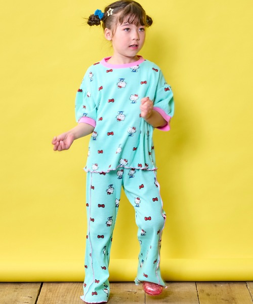 MARKEY'S(マーキーズ)の「【HELLO KITTY/ハローキティ】別注ワッフルTシャツ(Tシャツ/カットソー・キッズ・ピンク/パープル/ミント・100/130/120/110/95/90/80)」の6枚目の写真