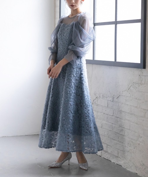 birei(ビレイ)の「ブルーミングレースチュールドレス(ドレス・レディース・ブルーグレー/ブラック/ピンク・M)」の17枚目の写真