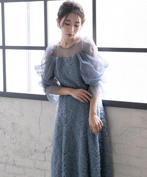 birei(ビレイ)の「ブルーミングレースチュールドレス(ドレス・レディース・ブルーグレー/ブラック/ピンク・M)」の19枚目の写真