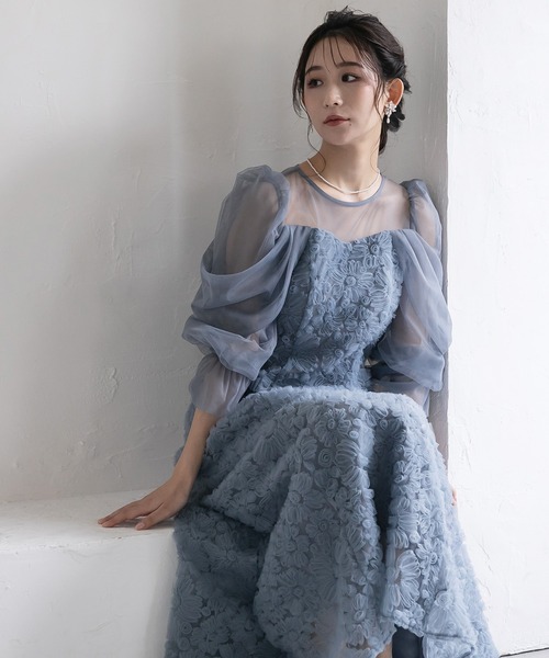 birei(ビレイ)の「ブルーミングレースチュールドレス(ドレス・レディース・ブルーグレー/ブラック/ピンク・M)」の22枚目の写真