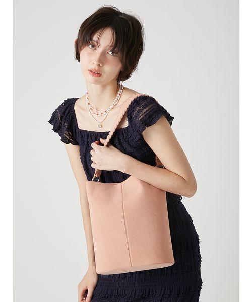 LILY BROWN（リリーブラウン）の「ステッチハンドルバケツバッグ（ショルダーバッグ・レディース・ブラック/ピンク/ライム・F）」の13枚目の写真