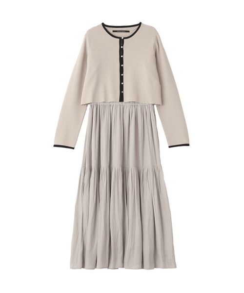 YECCA VECCA（イェッカヴェッカ）の「【2点SET】カーディガンセットワンピース（ワンピース・レディース・グレイッシュベージュ/ライトブルー/ブラック・FREE）」の6枚目の写真