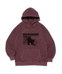 OUNDERR（オアンダーアール）の「モノコレクション キャット ピグメント オーバーサイズ フードパーカー (バーガンディ)（パーカー）」