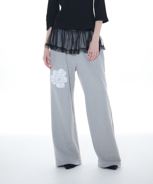 LARTIGENT(ラーティゼン)の「L14 ROSE TRACK PANTS(GRAY)(スウェットパンツ・レディース・その他・FREE)」の2枚目の写真