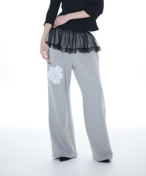LARTIGENT(ラーティゼン)の「L14 ROSE TRACK PANTS(GRAY)(スウェットパンツ・レディース・その他・FREE)」の3枚目の写真