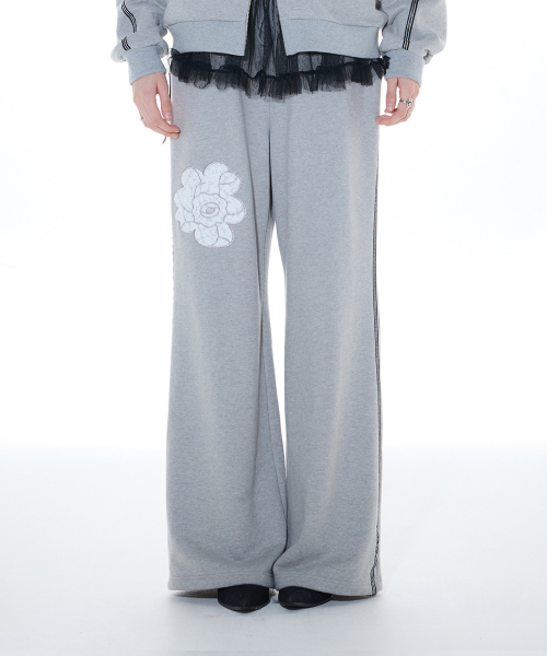 LARTIGENT(ラーティゼン)の「L14 ROSE TRACK PANTS(GRAY)(スウェットパンツ・レディース・その他・FREE)」の5枚目の写真