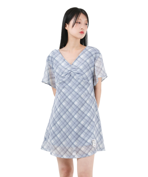 KATHARSIS(カタルシス)の「シフォンミニワンピースブルーチェック ONE SIZE(ワンピース・レディース・その他・ONE SIZE)」の1枚目の写真