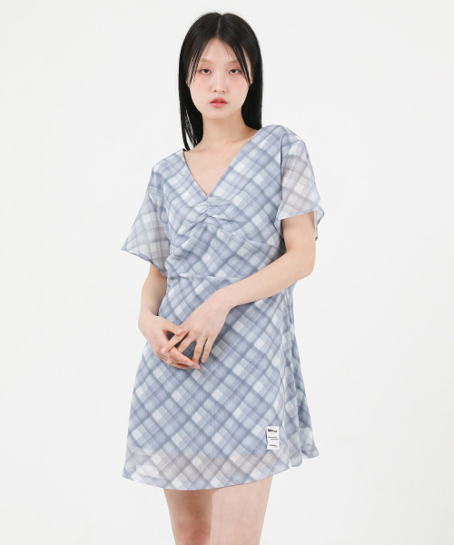 KATHARSIS(カタルシス)の「シフォンミニワンピースブルーチェック ONE SIZE(ワンピース・レディース・その他・ONE SIZE)」の2枚目の写真