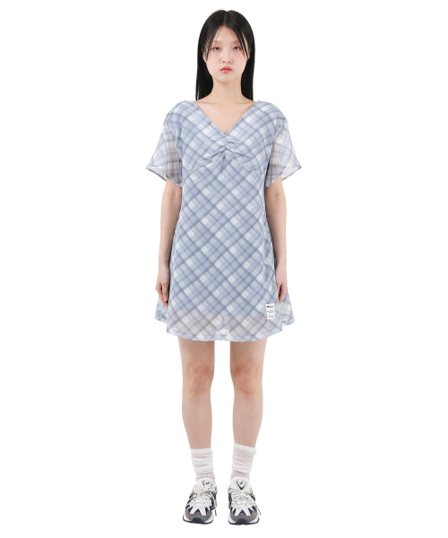KATHARSIS(カタルシス)の「シフォンミニワンピースブルーチェック ONE SIZE(ワンピース・レディース・その他・ONE SIZE)」の3枚目の写真