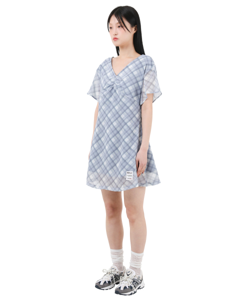 KATHARSIS(カタルシス)の「シフォンミニワンピースブルーチェック ONE SIZE(ワンピース・レディース・その他・ONE SIZE)」の4枚目の写真