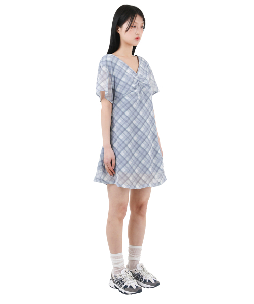 KATHARSIS(カタルシス)の「シフォンミニワンピースブルーチェック ONE SIZE(ワンピース・レディース・その他・ONE SIZE)」の6枚目の写真