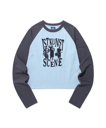 ISTKUNST（イストクンスト）の「SCENE BAND RAGLAN LS TEE_BLUE(IK2FSMT553A)（Tシャツ/カットソー）」