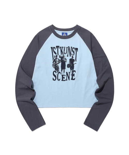 ISTKUNST(イストクンスト)の「SCENE BAND RAGLAN LS TEE_BLUE(IK2FSMT553A)(Tシャツ/カットソー・レディース・その他・M/S)」の1枚目の写真