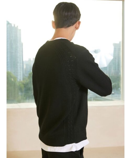 AYIHOLIC CASHMERE(アイホリックカシミア)の「キャッシュライクラウンドケーブルニット ブラック #5 COLOR(ニット/セーター・レディース・ブラック・L/M)」の2枚目の写真