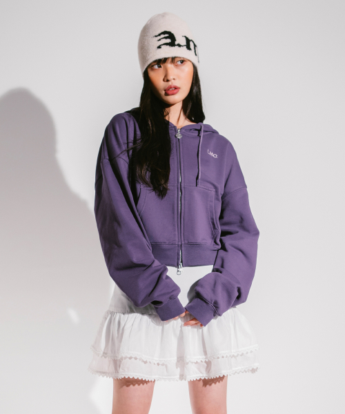 LMCの「WM OG CROPPED ZIP-UP HOODIE dark purple(パーカー・レディース・その他・S/M)」の1枚目の写真