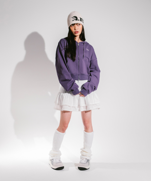 LMCの「WM OG CROPPED ZIP-UP HOODIE dark purple(パーカー・レディース・その他・S/M)」の2枚目の写真