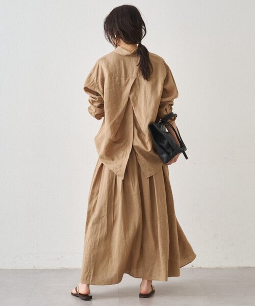 LOUNGEDRESS(ラウンジドレス)の「リネンタックギャザースカート(スカート・レディース・オフホワイト/ネイビー/キャメル/ブラック・FREE)」の21枚目の写真