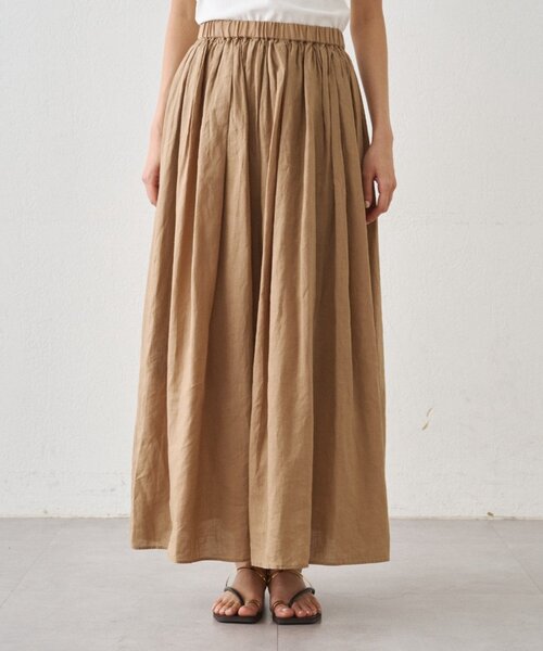 LOUNGEDRESS(ラウンジドレス)の「リネンタックギャザースカート(スカート・レディース・オフホワイト/ネイビー/キャメル/ブラック・FREE)」の15枚目の写真