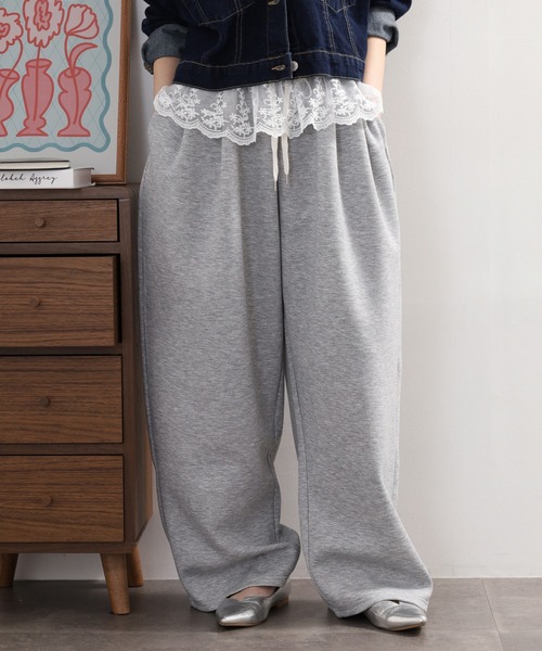atONE（アットワン）の「スエットコクーンイージーパンツ セットアップ対応（スウェットパンツ・レディース・杢グレー/オートミール/ブラック・F）」の2枚目の写真