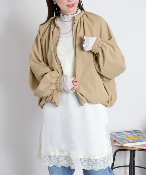 cepo（セポ）の「バルーンジップギャザーブルゾン（ブルゾン・レディース・チャコール/ベージュ/オフホワイト・M）」の9枚目の写真